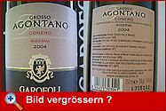 GROSSO AGONTANO RISERVA Rosso Conero Riserva - Etiketten der Vorder- und Rückseite