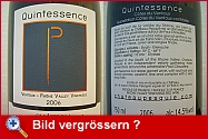 QUINTESSENCE 2006 Etiketten der Vorder- und Rückseite